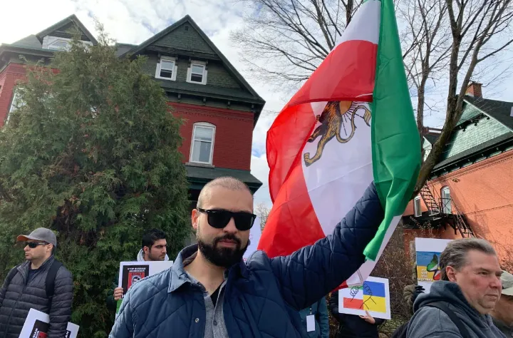 گردهمایی اعتراضی ایرانی‌ها و اوکراینی‌ها در اعتراض به جنگ و ستم