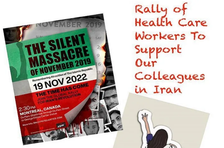 حضور پزشکان و فعالان حوزه سلامت با روپوش سفید در راهپیمایی بزرگ ۱۹ نوامبر مونترال