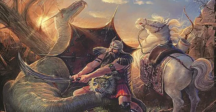 رستم شاهنامه پس از هفت خوان: رفتن در شکمِ شیر