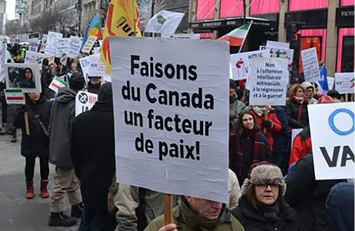 تظاهرات مخالفت با حمله آمریکا علیه ایران در مونترال