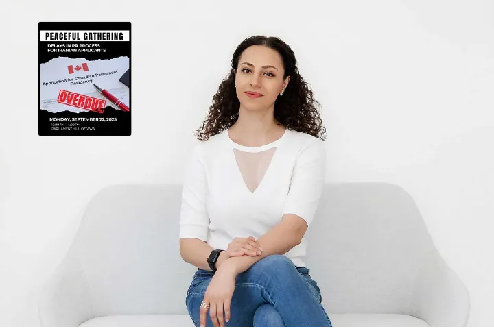 با راضیه اکرمی درباره تجمع متقاضیان ایرانی PR در برابر پارلمان کانادا